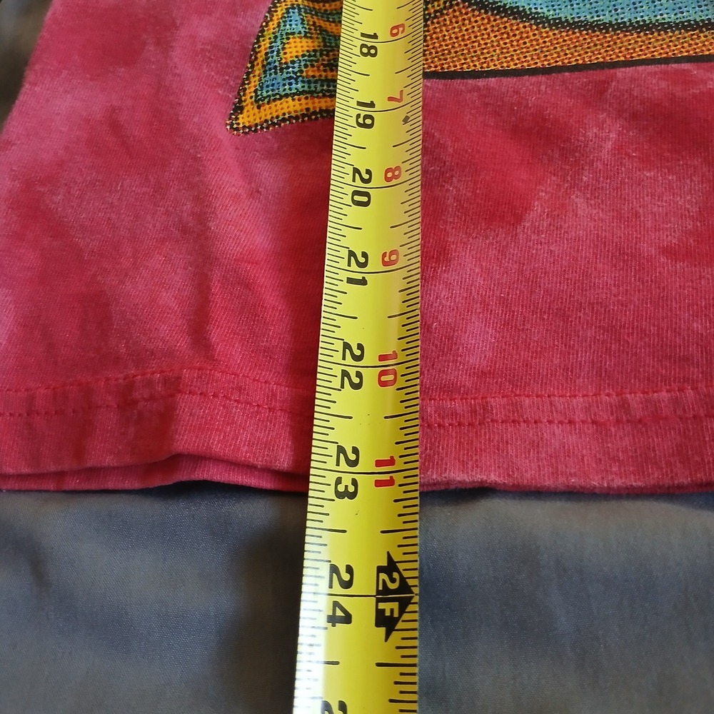 Scooby-Doo Graphic T-Shirt Kids Size L Red Tie Dye Ruh-Roh Sleeve Stripes - Picture 6 of 8